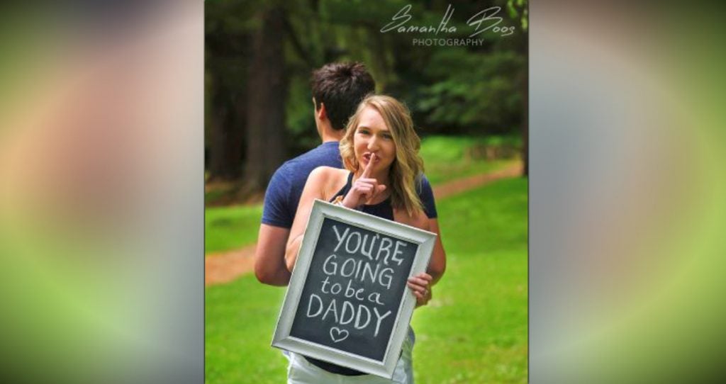 godupdates wife surprises husband at photoshoot with birth announcement fb