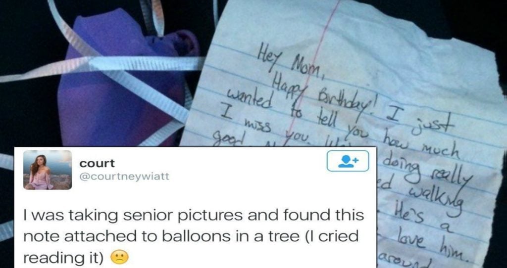 godupdates new dad's note to late mom found tied to balloon fb