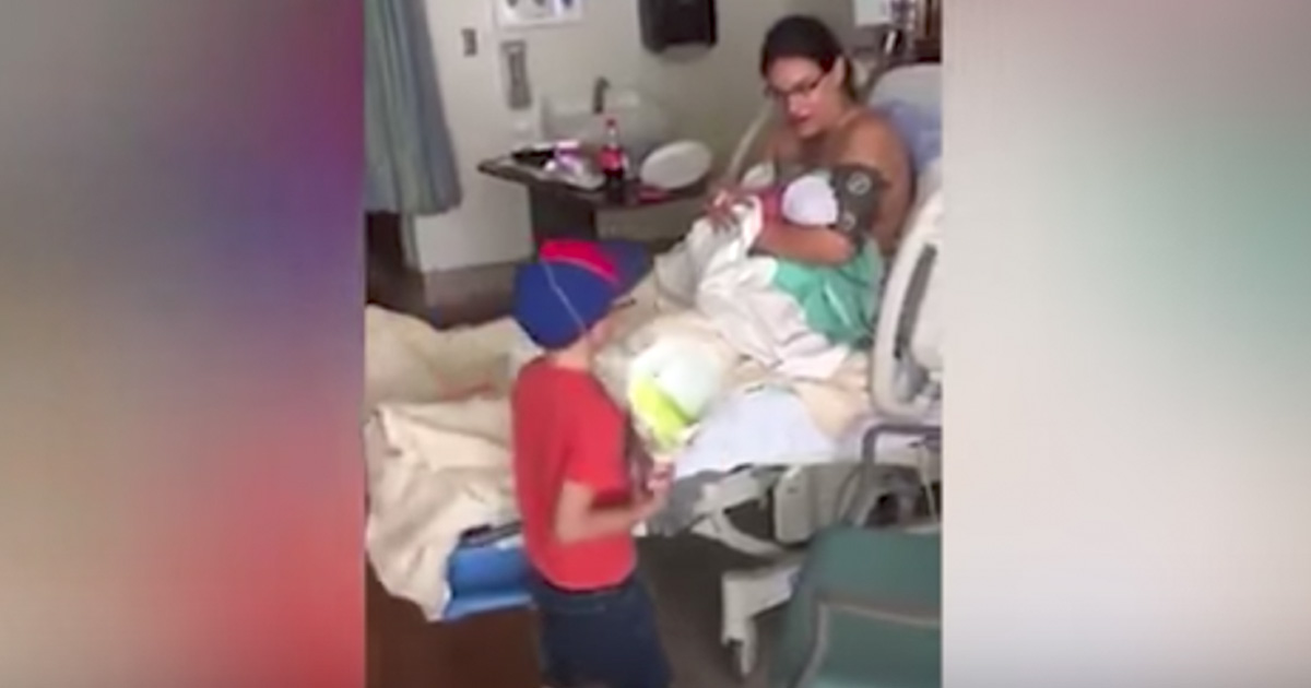 boy with autism meets baby brother