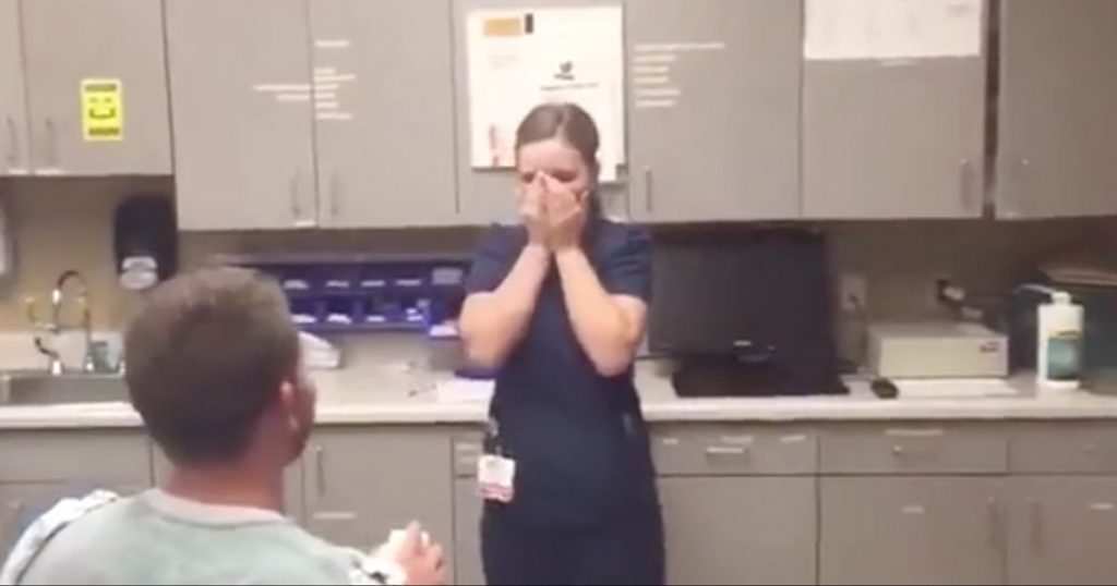 Man Proposes ER Nurse