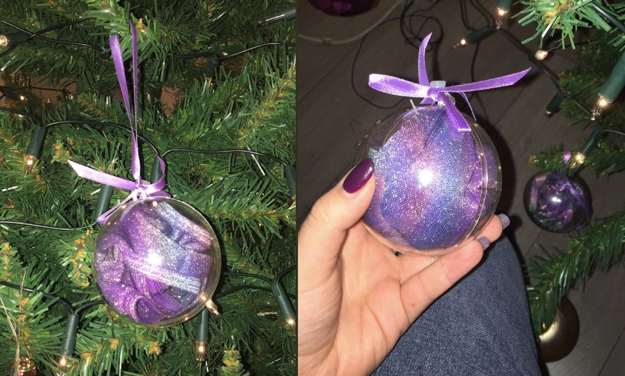 granny's Christmas ornaments surprise lingerie
