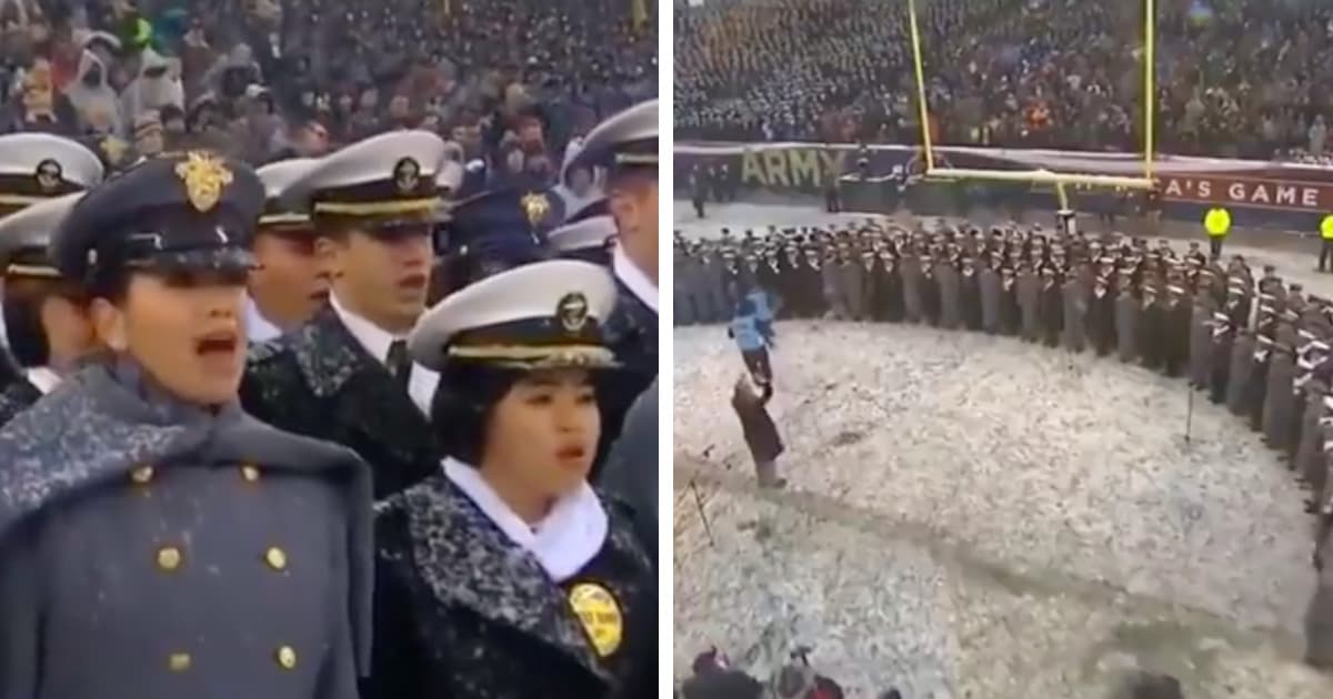 Army And Navy Glee Club Sing The National Anthem In The Snow_GodUpdates