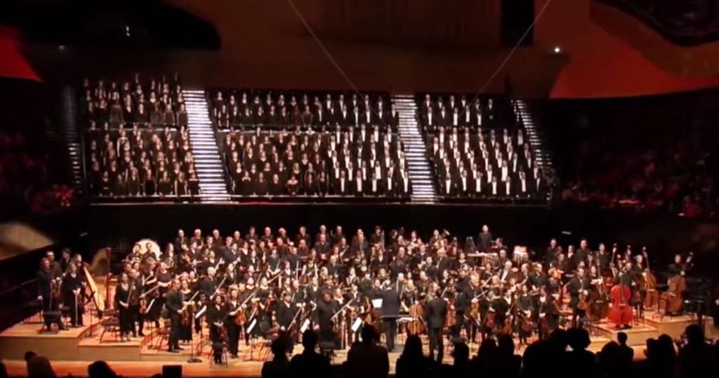Giant Choir And Orchestra Perform Ancient Song 'Lamma Bada'