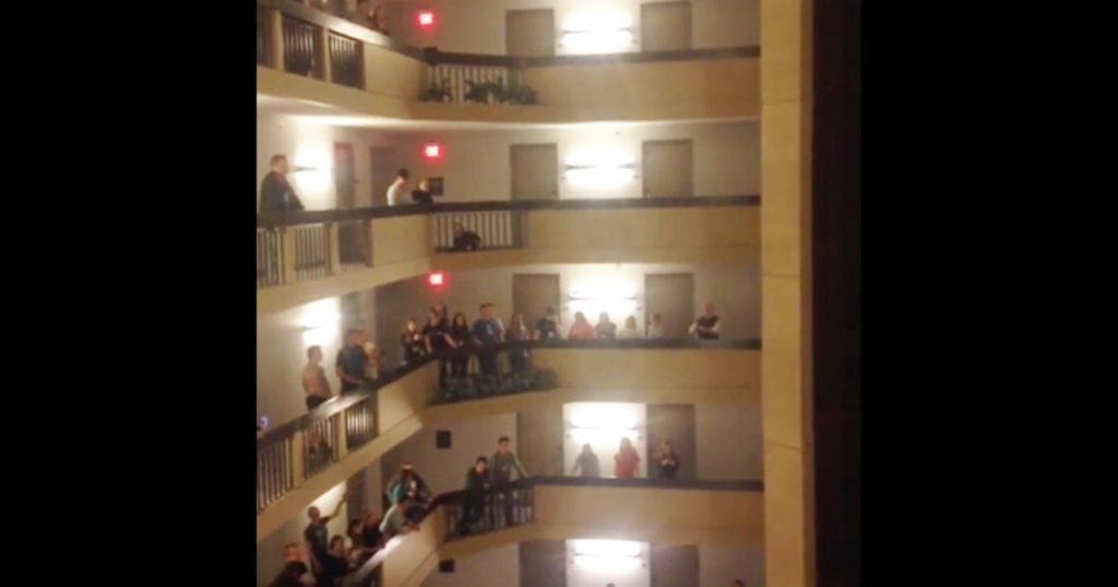 Kentucky State Choir Sings The National Anthem On Every Floor Of Hotel