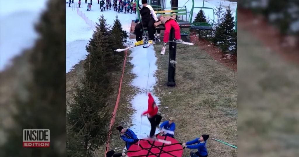 Heroic Mom Hangs On To Children Falling From Ski Lift In Rescue Caught On Camera