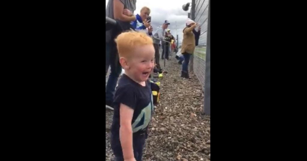 godupdates toddler watches motorcycle race first time