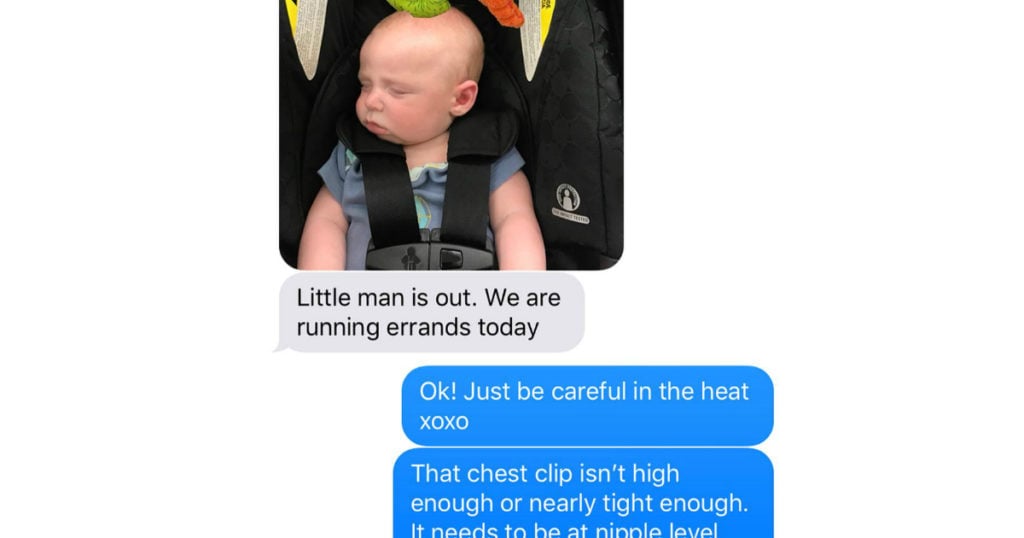 mom sent a nagging text car seat safety 1