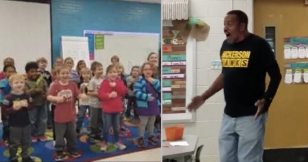 Kindergarten Class Signed 'Happy Birthday' Song For Deaf Custodian