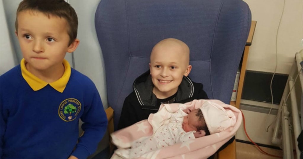 boy with cancer lived to meet baby sis bailey cooper