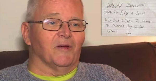 Veteran’s Day Dinner Plea Goes Viral After Note From Lonely Disabled Vet Gets Shared Online