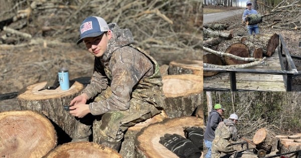 teen chopped firewood