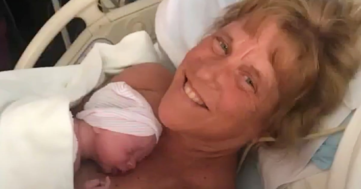 woman gives birth at 57