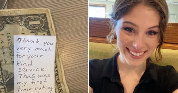 waitress gets note from widow