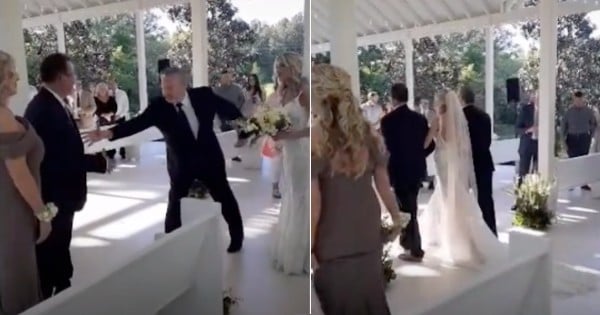 bride's dad stops wedding to invite stepfather