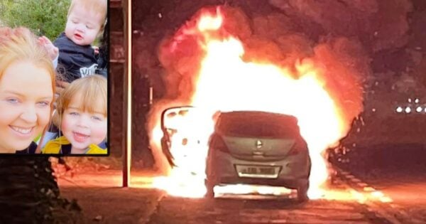 Brave Mom Tosses Son From Car Just Moments Before It Caught Fire