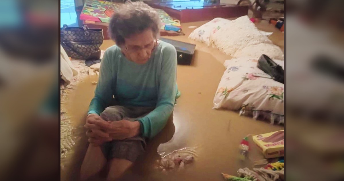 grandma rescued from floodwaters