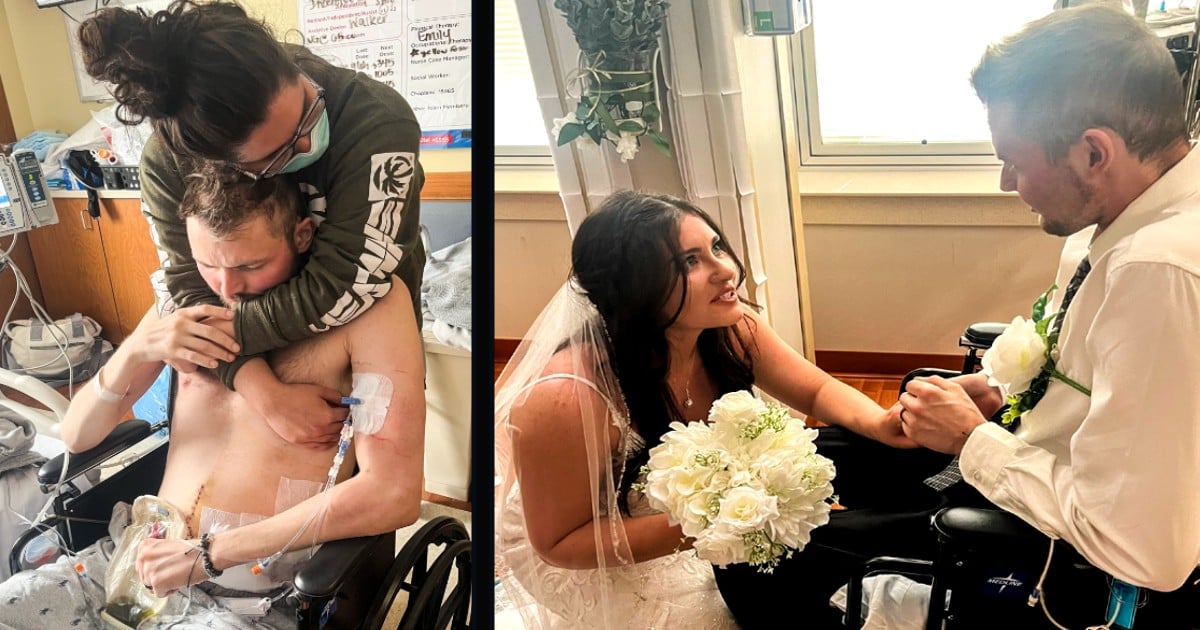cancer patient gets married in hospital
