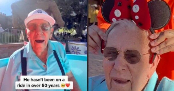 Stranger Takes Old Man To Disneyland And The 100-Year-Old Veteran Has A Blast