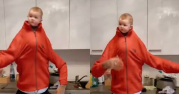 infant's head baby dancing funny video