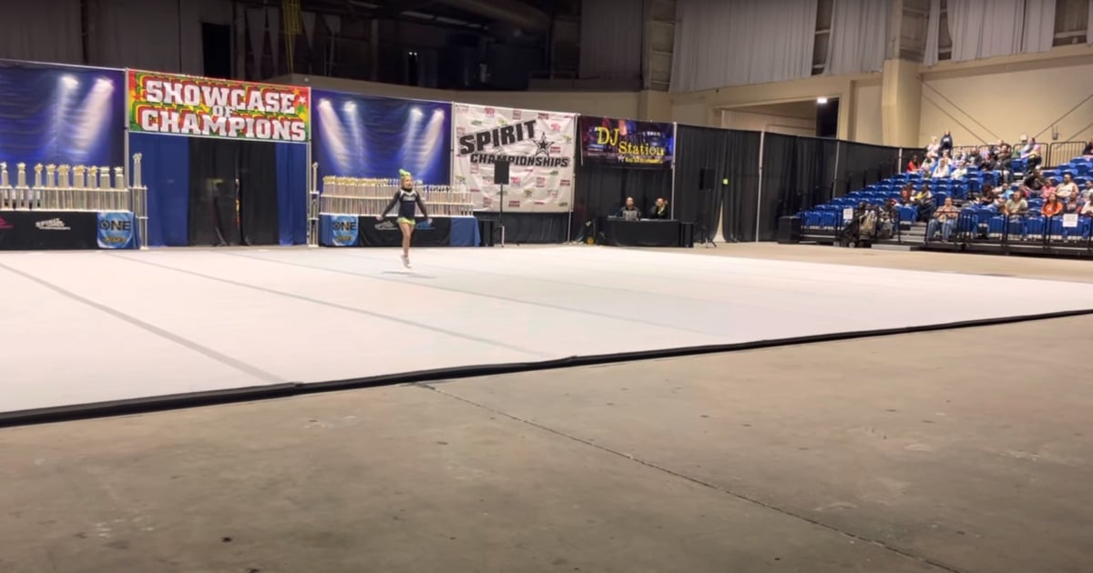 8-year-old cheerleader performs by herself, wins first place