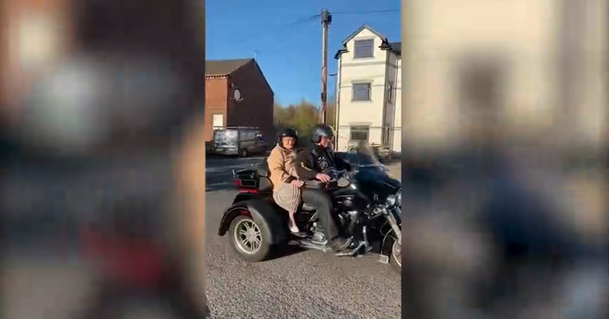 90-year-old woman rides motorcycle on birthday
