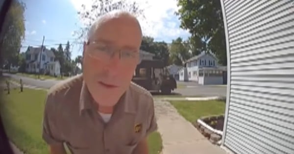 UPS driver hides package