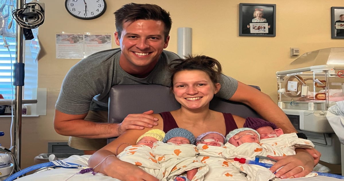 couple welcomes five children after struggling to get pregnant