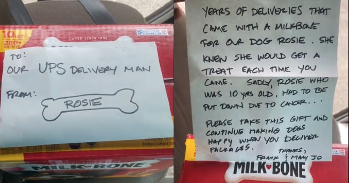 UPS delivery driver receives heartbreaking note from sick dog