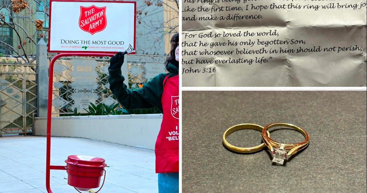 salvation army kettle widow's rings